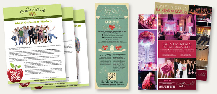 Various samples of flyer graphic design